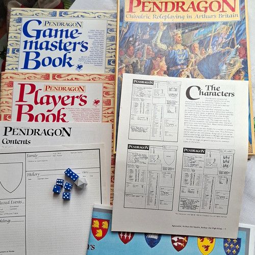 Chaosium Pendragon RPG Bulk Lot: Player’s Book, Game Master’s Book, Scenario