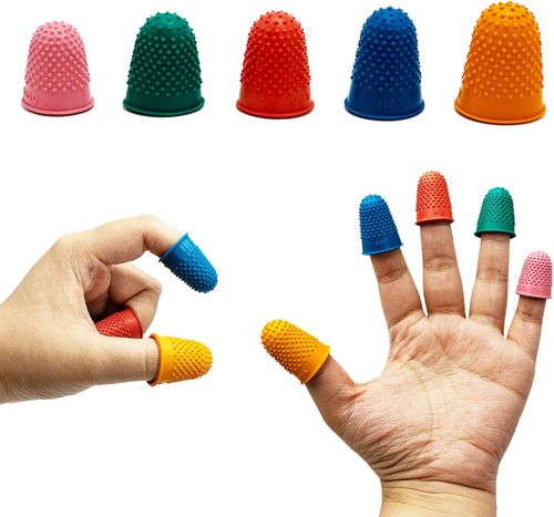 5 Rubber Thimbles for Finger Protection Tips Sewing Craft Work DIY Thumb Guard — image 3