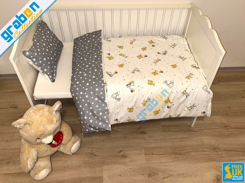 100% COTTON BEDDING SET FOR Cot, Travel Bed, Duvet Cover&Pillowcase 90cm x 120cm — image 13