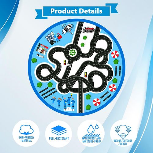 2-in-1 Road Play Mat & Drawstring Tidy Bag - 130 cm City Car Map Storage Bag — image 3