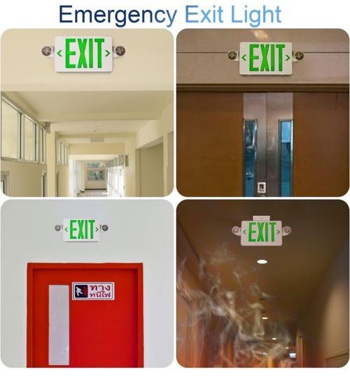 Green LED Exit Sign Emergency Light Adjustable Lamps Exit Combo UL listed 6 Pack — image 6