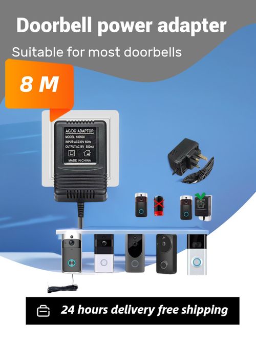 Video Ring Doorbell Transformer Power Supply Charging Adapter Charger 8M Cable ！ — image 4