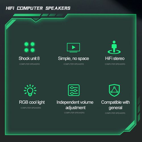 LED Wired Sound Bar Stereo Gaming Speakers USB For TV Computer PC Tablets Laptop — image 10