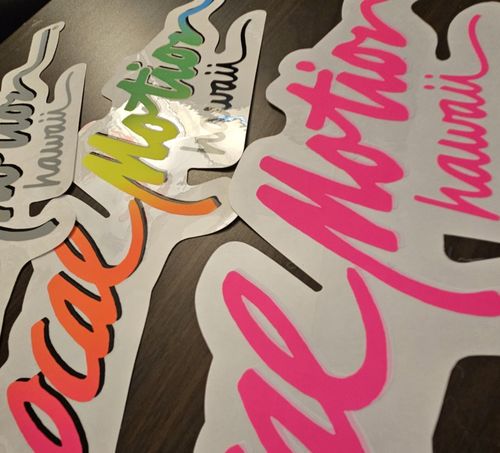 VTG Local Motion Hawaii Sticker Neon Fade, Pink, Gray 5"x18" 80s 90s Sticker Lot — image 7