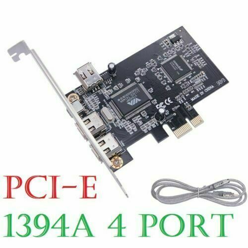 PCI-e 1X IEEE 1394A 4 Port Firewire Card Adapter 6-4 Pin Cable DV PC