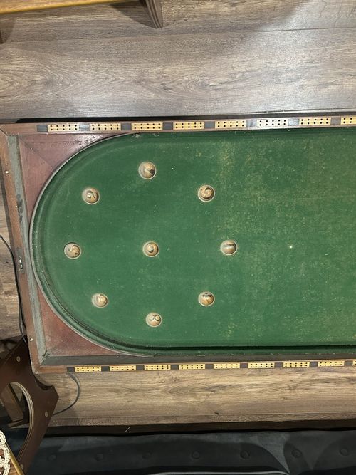 Antique Victorian Folding Bagatelle Table 8ft Mahogany Games Table c1880 — image 4