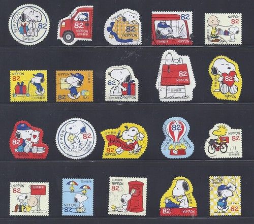 Japan 2017 Peanuts Snoopy Charlie Brown Complete Used Set of 20 Sc# 4103-4 a-j