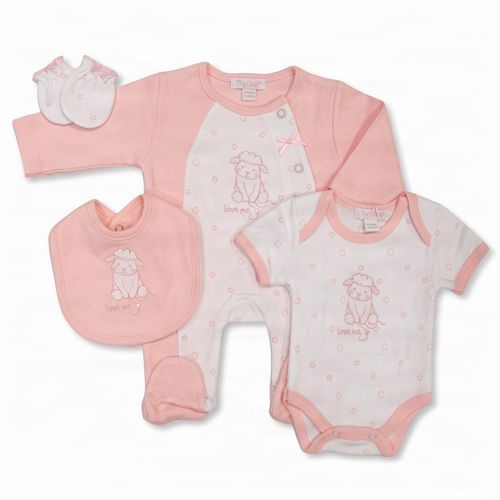Premature Baby Boy Cotton 4 Piece Outfit Set Sleepsuit Vest Bib Mitts BLUE — image 8