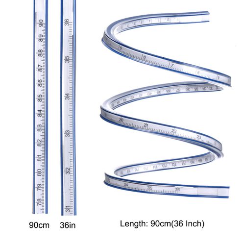 Flexible Ruler 36 Inch 90cm Curve Ruler for Engineering Drawing, Blue — image 2