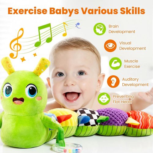 Baby Toys 0-12 Months Musical Caterpillar Sensory Toys Washable Teething Rattle — image 2