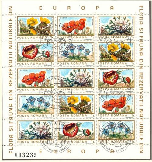 ROMANIA 1983 VFU Flora and Fauna of European Nature Reserves Mini Sheets