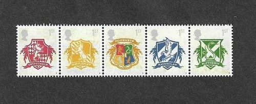 Harry Potter-House Crests Official Royal Mail 5 x 1st class  stamps set 2007