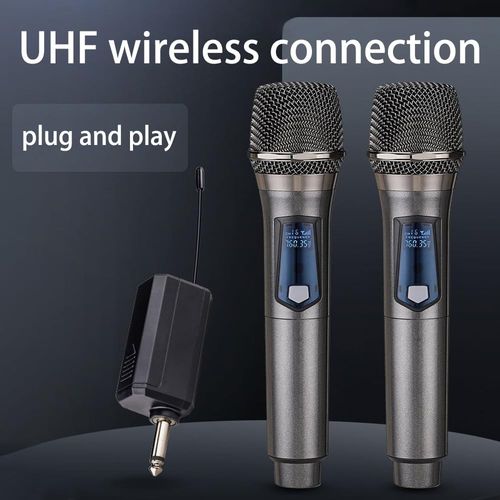 2PCS Wireless VHF Professional Microphone Handheld Mic System Karaoke w/Receiver — image 11