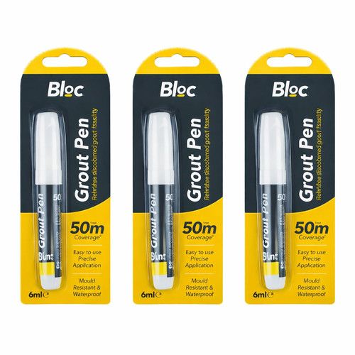 3x Tile Grout Whitening Pen Refresher White Paint Kitchen Shower Bathroom Mould