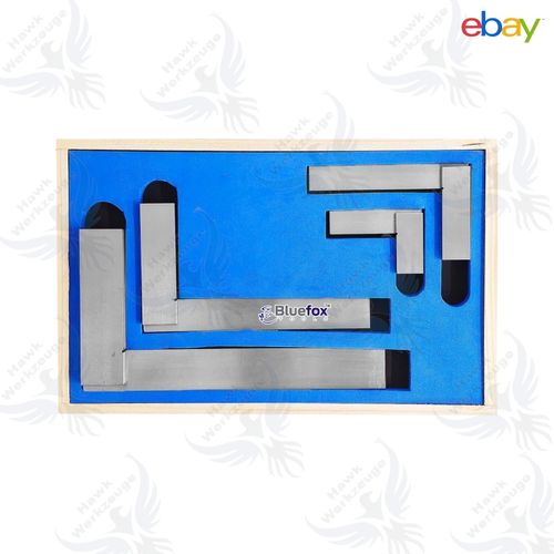 📐 4pc Precision Engineers Steel Square Set 2" 4" 6" 8" Machinist Measuring — image 3