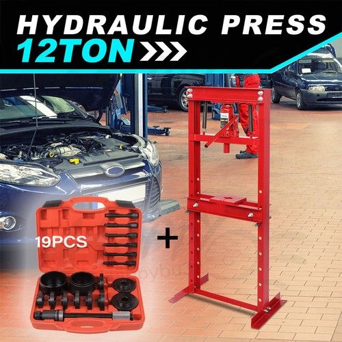 12 Ton Workshop Garage Hydraulic Shop Press & 19 Pcs Wheel Bearing Bush Puller