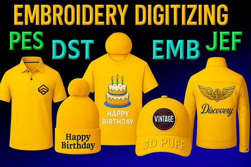 Custom Embroidery Digitizing Service, Logo digitizer  for DST, PES File in USB