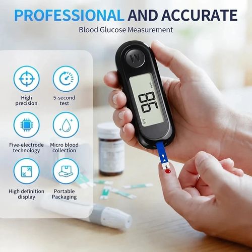Blood Glucose Sugar Monitor Diabetes Testing Kit +50 Test Strips +50 Lancets — image 5