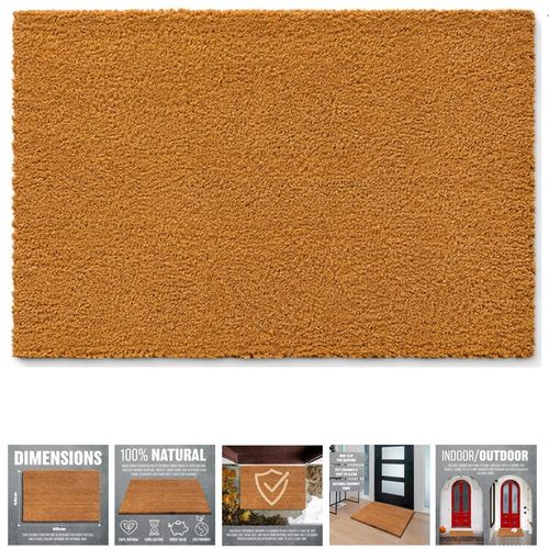 HEAVY DUTY NON SLIP OUTDOOR DOOR MAT HOME PORCH RUBBER NATURAL COCO 40CM X 60CM — image 17