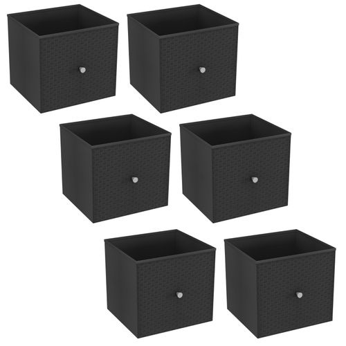 Foldable Woven Fabric Storage Cube Box Drawer Insert Organiser Basket w/ Handle — image 5