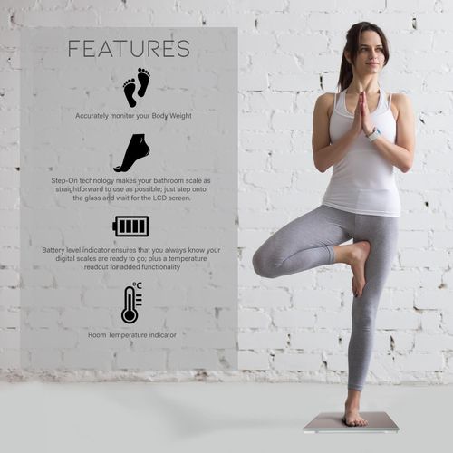 3-in-1 digital bathroom scale, weight scale, electronic scale, space gray — image 5