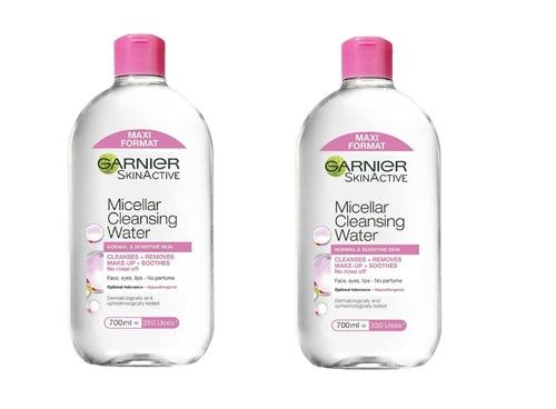 2XGarnier Micellar Cleansing Water, Gentle Face Cleanser & Makeup Remover, 700Ml