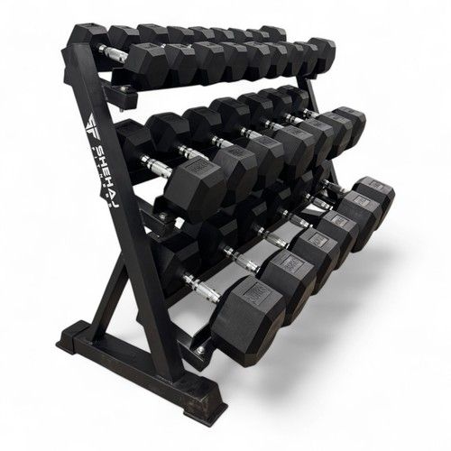 Hex Dumbbells Cast Iron Rubber Encased 2.5kg-50kg Home Gym Weights Set Pairs