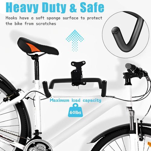 Bike Storage Hanger Wall Mounted Adjustable Bicycle Hook Rack Garage Stand Tool — image 9