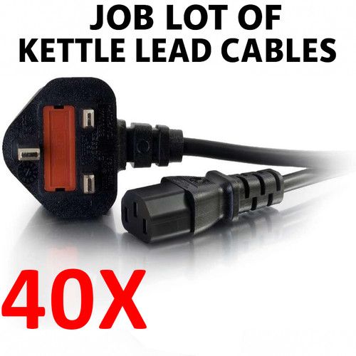 Kettle Lead UK Power Cable 150cm ( 1.5M ) UK Mains Plug IEC 3 pin C13 13 AMP lot