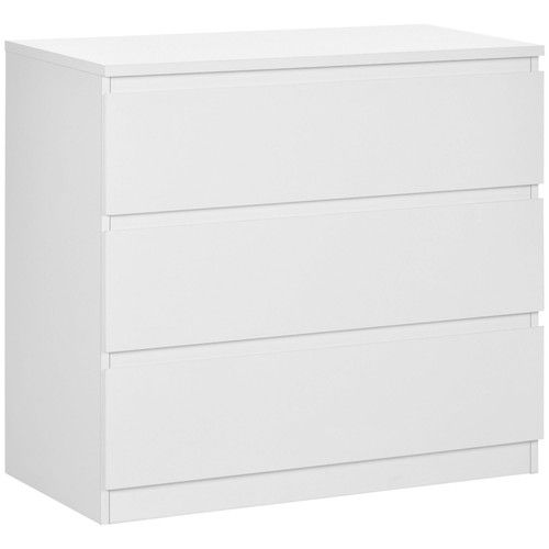 3 Drawer Chest of Drawers Bedroom Storage Dresser Cabinet White Modern Unit