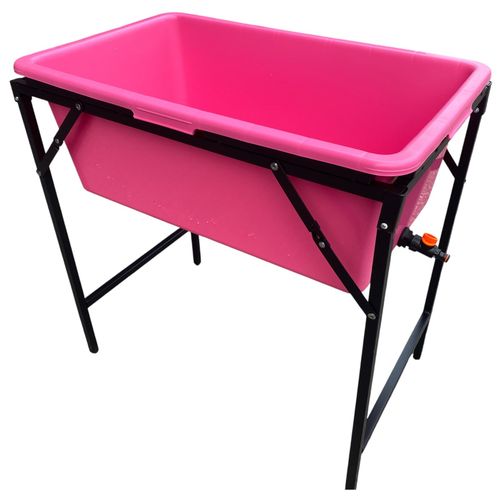 Dog Bath with Foldable Metal Stand & Drain Valve Grooming Tub up to Spaniel Size — image 2