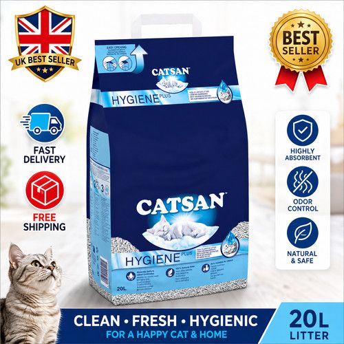 20L Catsan Hygiene Non Clumping Cat Litter 20 Litres Odour Control Kitten Litter