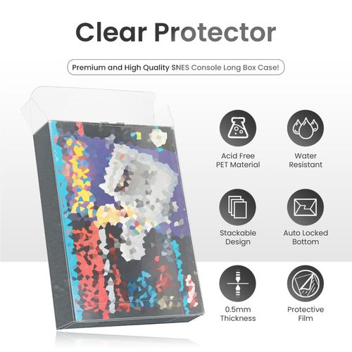 Box Protector for SNES Long Box Console – Strong 0.5mm Plastic Display Case — image 2