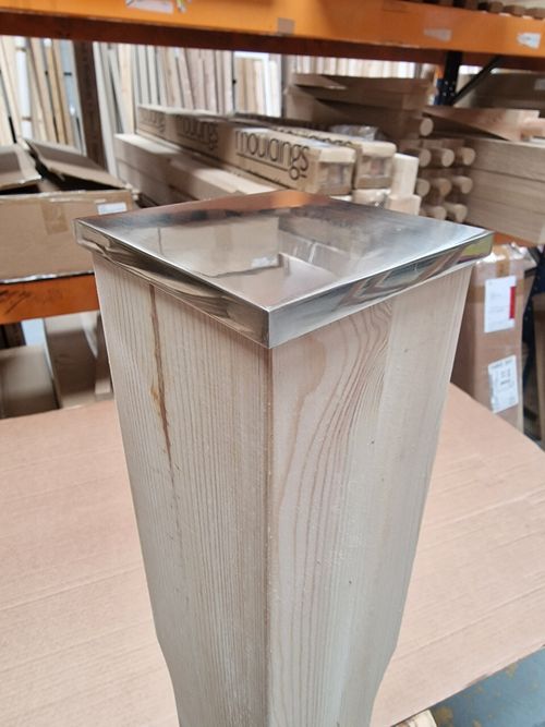 Stair Newel Post Cap Brushed Nickel Thin Flat Post Cap — image 10