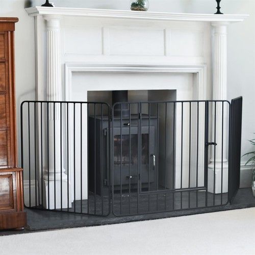 "Freyja" Heavy Duty Fire Guard Surround With Door Child Safety Spark Screen