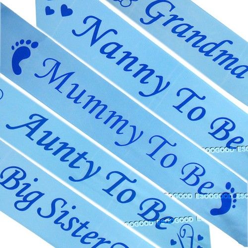 BABY SHOWER SASHES  Mummy to be  Nanny, Aunty & Big Sister & Grandma to be sash