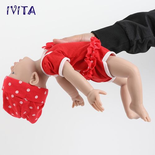 IVITA 15'' Adorable Full Soft Silicone Newborn Baby Lifelike Reborn Doll Infant — image 5