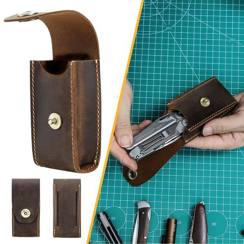 Leather EDC Organizer Sheath Multitool Case Belt Holster-Tool Clip Pouch — image 21