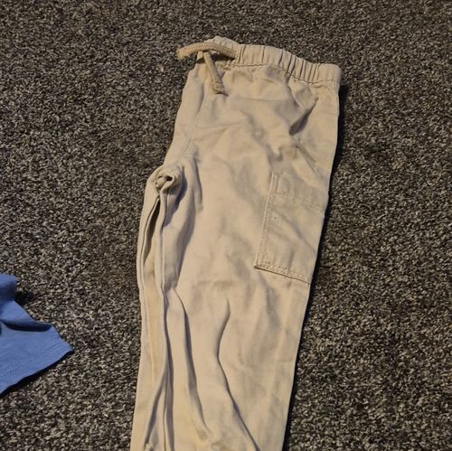 F&F Beige Cargo Trousers 12-18 Months Drawstring Adjustable Waist Pockets — image 3