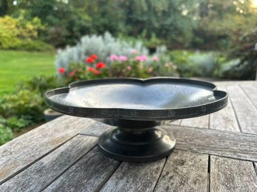 Armada Pewter fruit dish/platter Art Deco/Arts and Crafts revival 1930's