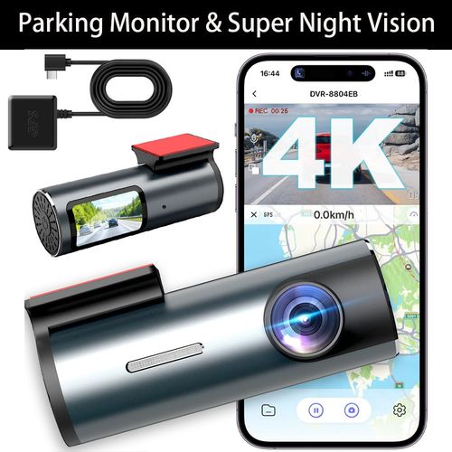 4K UHD GPS Dash Cam G-Sensor 24H Parking Dash Camera App WiFi with Hardwire Kit — image 1