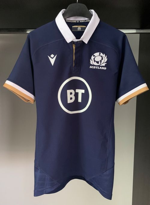 SCOTLAND 2020 2021 PLAYER ISSUE RUGBY SHIRT MACRON PRO PLAYER VERSION SIZE L — image 1