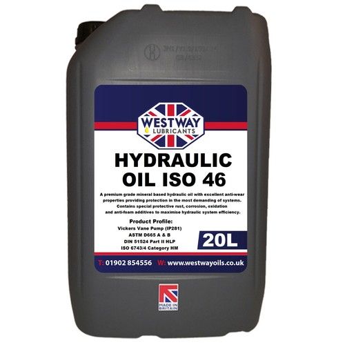 Hydraulic Oil ISO 46 Fluid 20L VG46 Westway High Grade 20 Litres DIN 51524