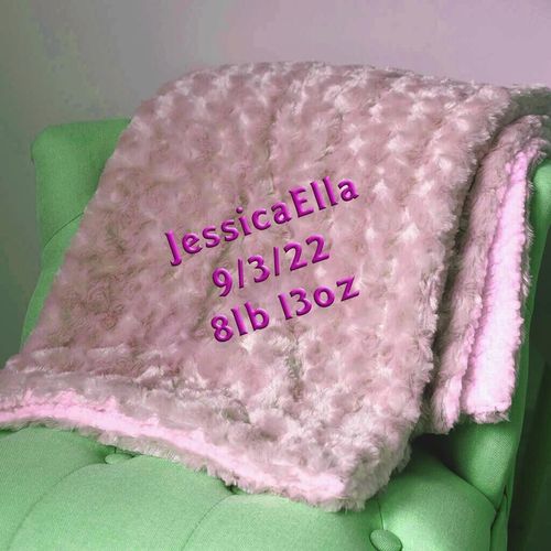 Personalised Baby Blanket Embroidered Soft Luxury Fluffy Newborn Babies Gift — image 4