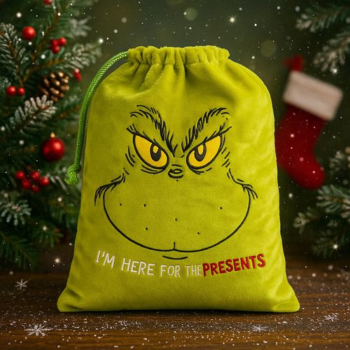Grinch Christmas Stocking– Christmas Santa Sack - Large Festive Gift Bag 70x50cm — image 1