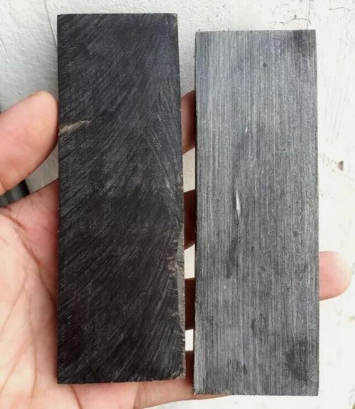 2pcs Knife Handle Black Buffalo Horn Material Scale Slabs DIY Tool 120*40*6mm — image 3
