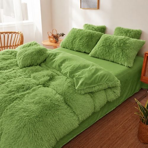 Fluffy Long Faux Fur Duvet Cover Shaggy Teddy Fleece Soft Warm Winter Bedding — image 10