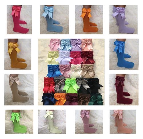 Spanish Socks - Knee High Double Bow. Baby/Girls/School Uniform PERFECT PRINCESS — image 2