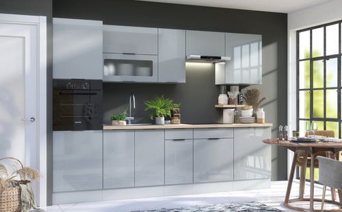 Kitchen Cabinet Pull Out Storage Basket 200mm Unit Grey Gloss Base Cupboard Star — image 8