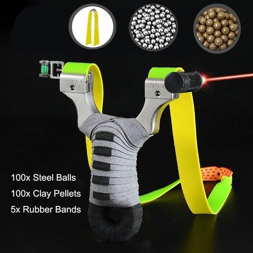 New Laser Slingshot Powerful Hunting Catapult With Rubber Band Outdoor Slingbow